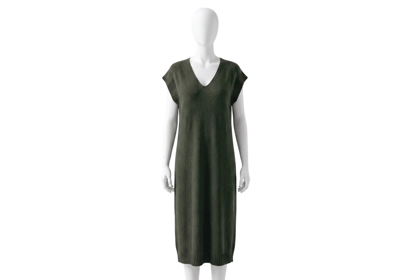 OriginalYou Strickkleid Damen Pullunderkleid Feinstrick Kleid Ärmellos mit V-Ausschnitt, One Size 38/42 – Bild 3 von 5