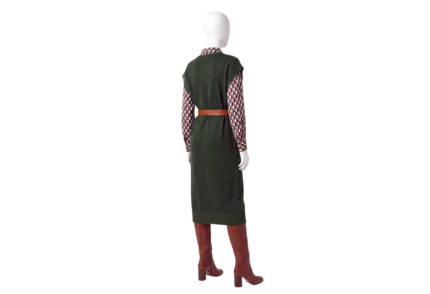 OriginalYou Strickkleid Damen Pullunderkleid Feinstrick Kleid Ärmellos mit V-Ausschnitt, One Size 38/42 – Bild 5 von 5