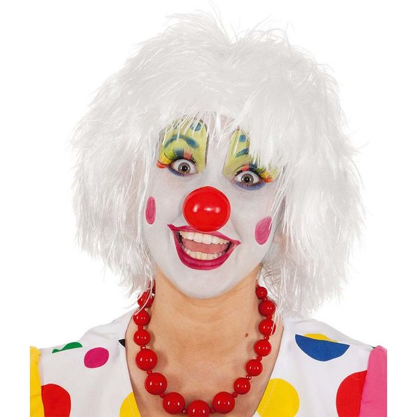 Orlob Kunsthaarperücke Perücke Clown weiß