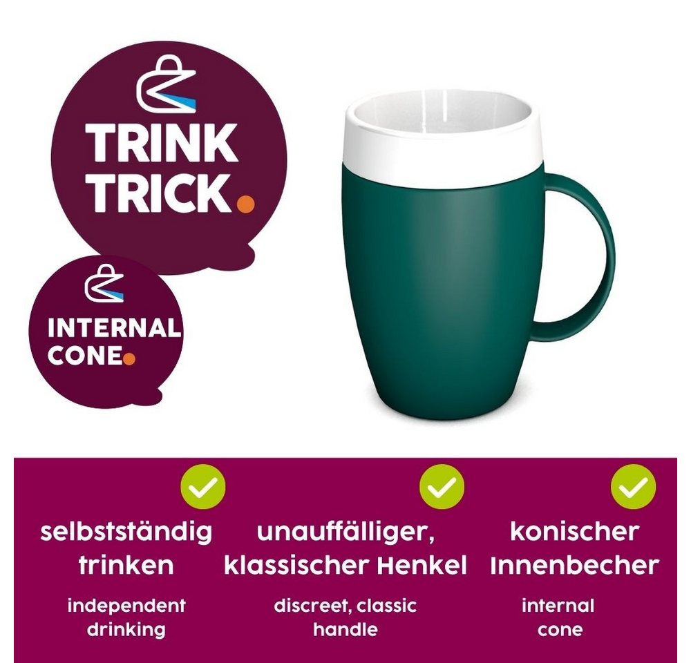 Ornamin Schnabelbecher Becher mit Trink-Trick, Trinkhilfe l Selbstständig trinken l Alltagshilfe l Pflegebedarf – Bild 4 von 5