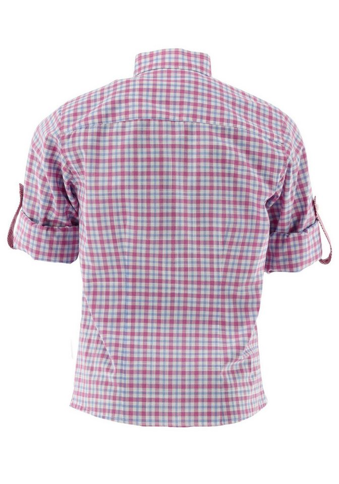 OS Trachten Trachtenbluse Xadora Regular Fit, Krempelarm, Stehkragen, Stickerei, Kontrast, Mädchenbluse – Bild 2 von 3