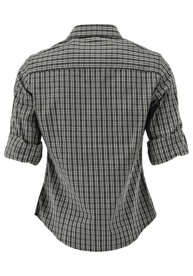 OS Trachten Trachtenbluse Xiloma Tailliert, Liegekragen, Krempelarm, Stick "kleiner springender Hirsch" – Bild 2 von 4