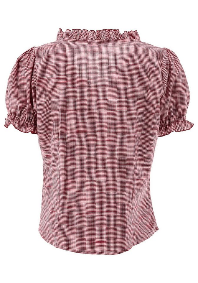 OS Trachten Trachtenbluse Yomira Tailliert, Rundhalsausschnitt, 1/2-Arm, Rüschen – Bild 2 von 3