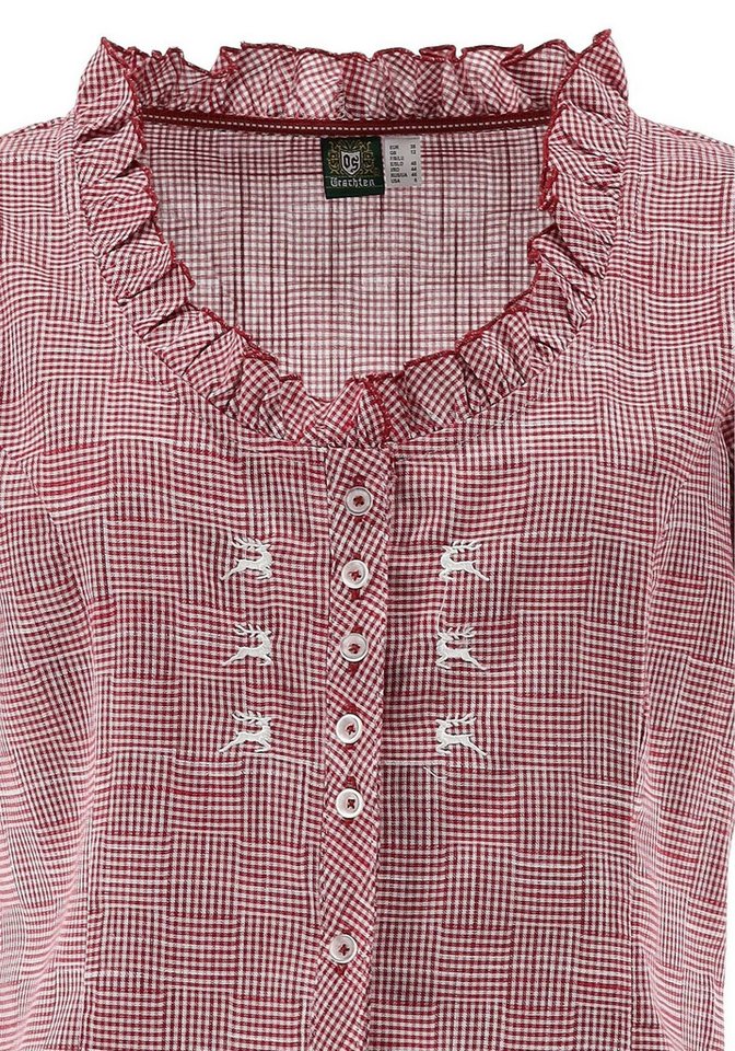 OS Trachten Trachtenbluse Yomira Tailliert, Rundhalsausschnitt, 1/2-Arm, Rüschen – Bild 3 von 3