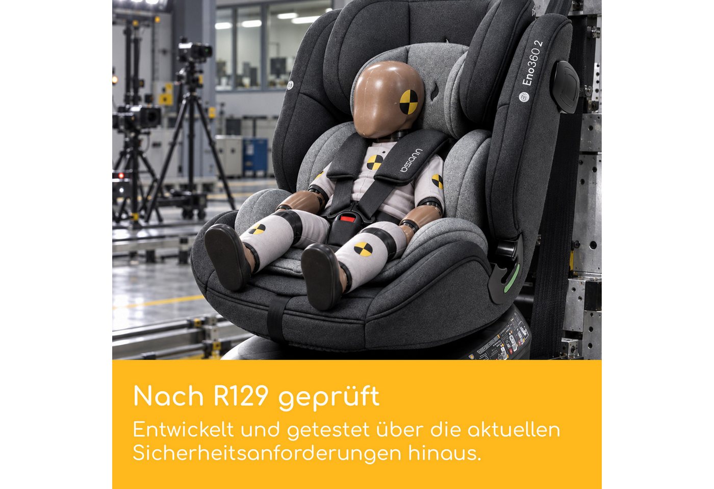 Osann Autokindersitz Eno360 2, Reboarder 360 Grad drehbar, Kindersitz ab 1 Jahr mit Isofix, ab: Geburt, bis: 12 Jahre, ab: 40 cm, bis: 150 cm, erleichtertes Ans – Bild 5 von 5