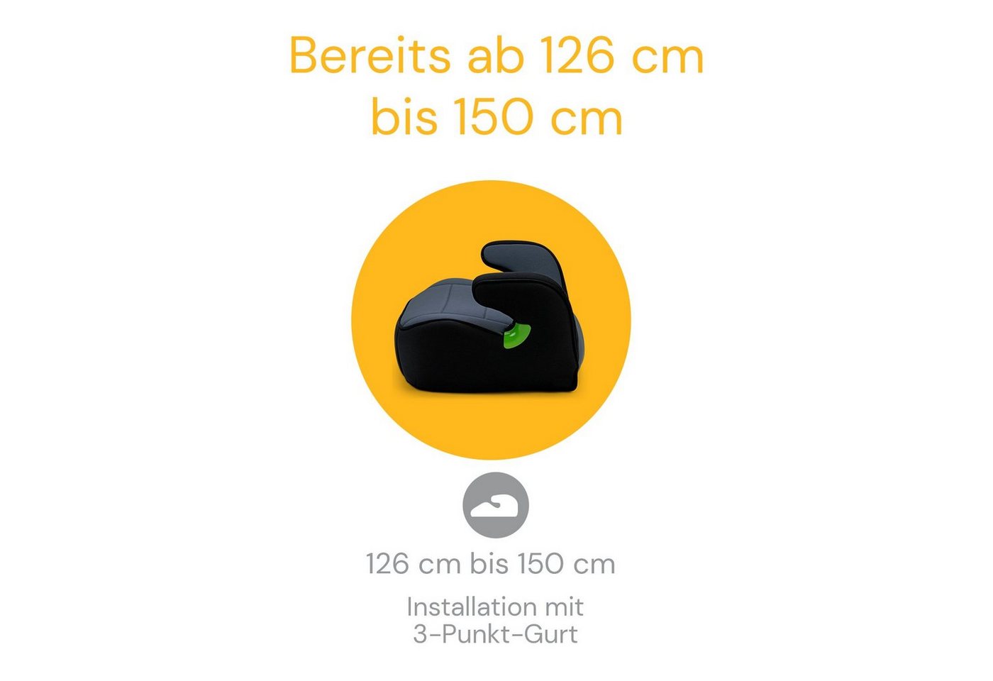Osann Kindersitzerhöhung Junior, Sitzerhöhung Kinder Auto, ab: 7 Jahren, bis: 12 Jahre, ab: 126 cm, bis: 150 cm, Kindersitzerhöhung ohne Isofix, weich gepolster – Bild 4 von 5