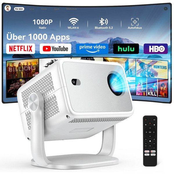OSCAL 2026 Native 1080P Beamer 4K, Autofokus & Sprachsteuerung Heimprojektor Beamer (30000 lm, 1500:1, 1920 x 1080 px, 30000 lm, < 34db, Android 13, 3840x2160 p