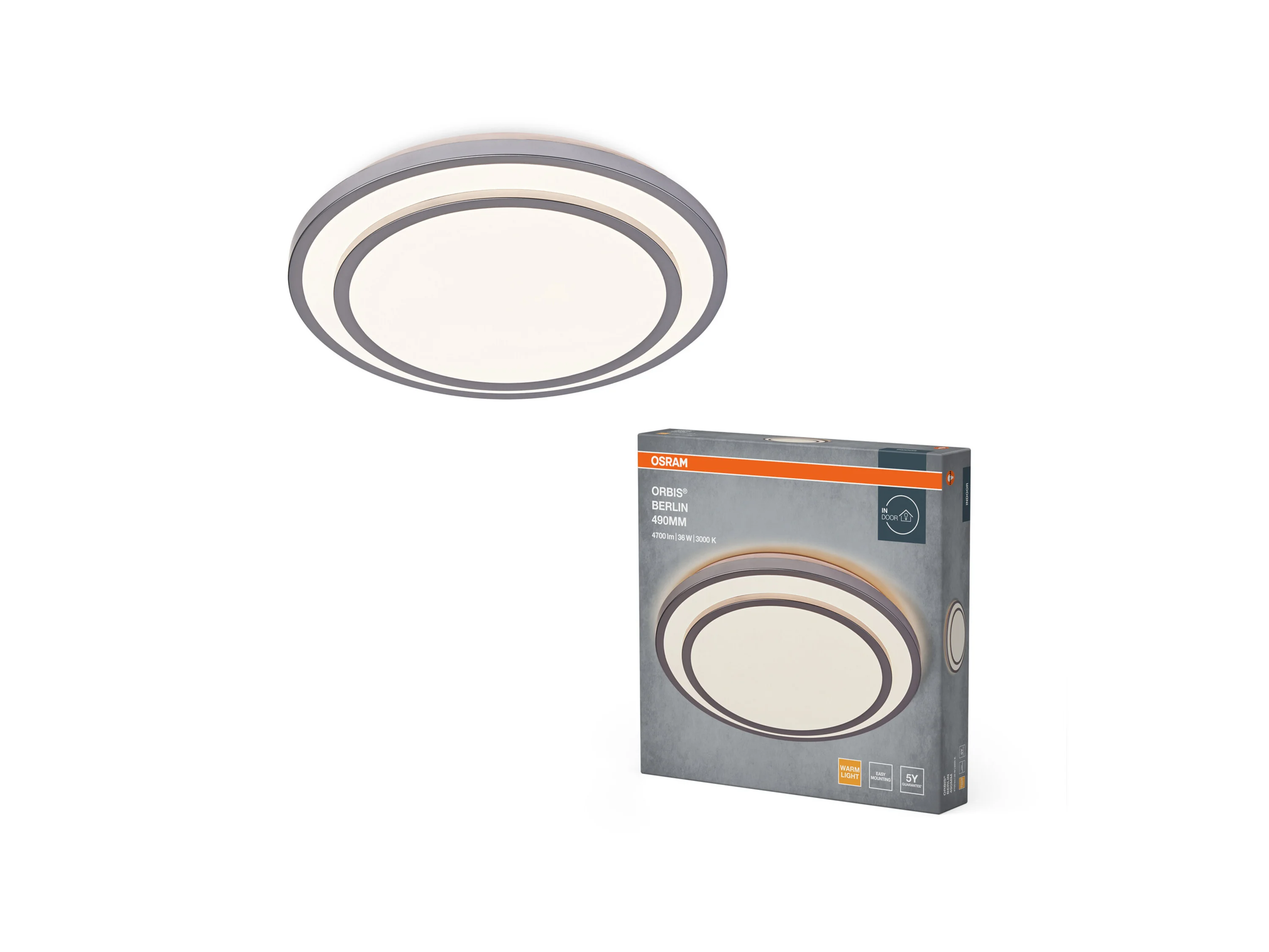 OSRAM Deckenleuchte »Orbis Berlin« (49 cm, Silber) – Bild 4 von 4