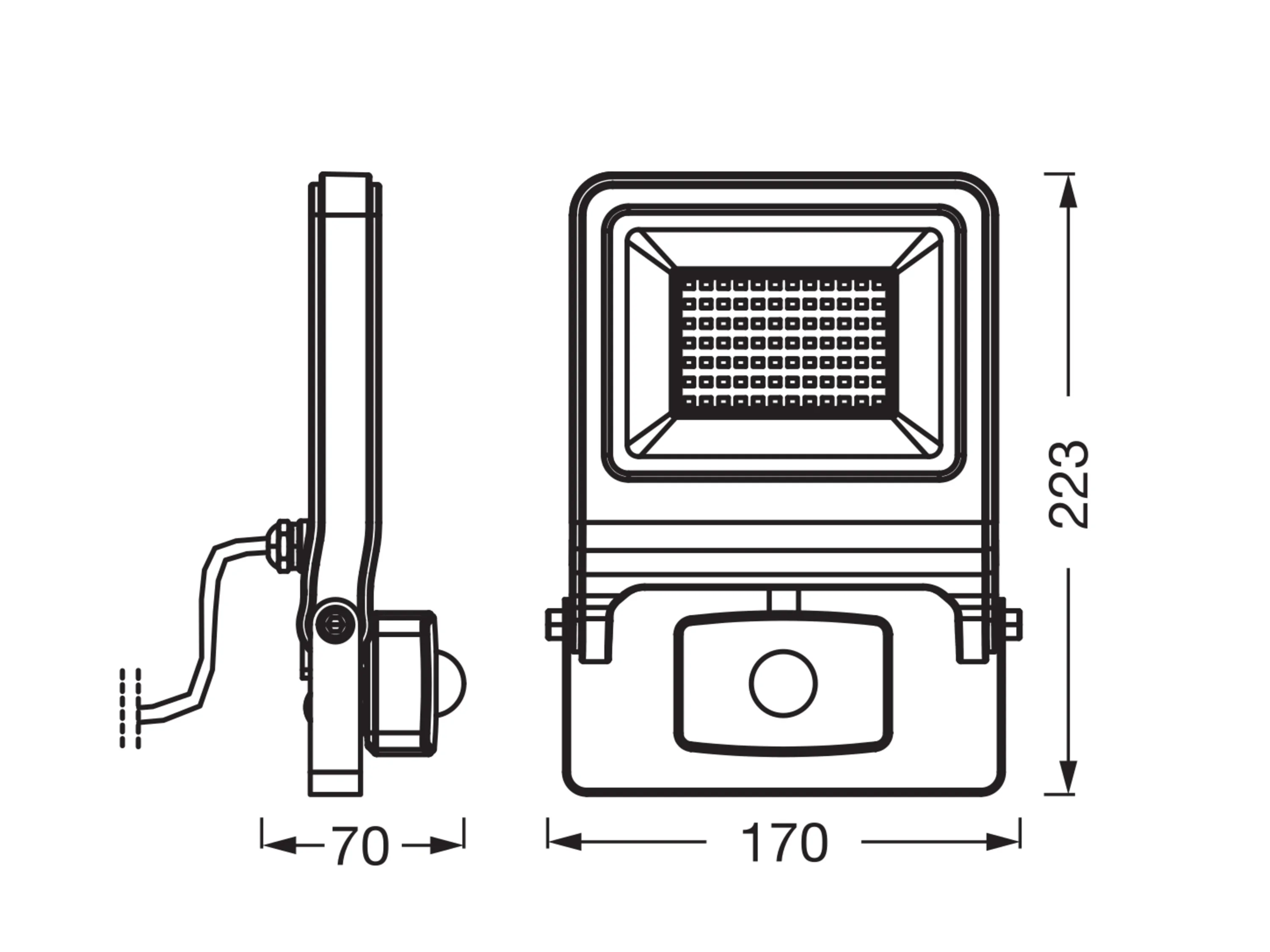 OSRAM LED-Außenstrahler »Endura Flood Sensor«, mit Bewegungsmelder (840 DG / 50 W, Dunkelgrau) – Bild 4 von 4