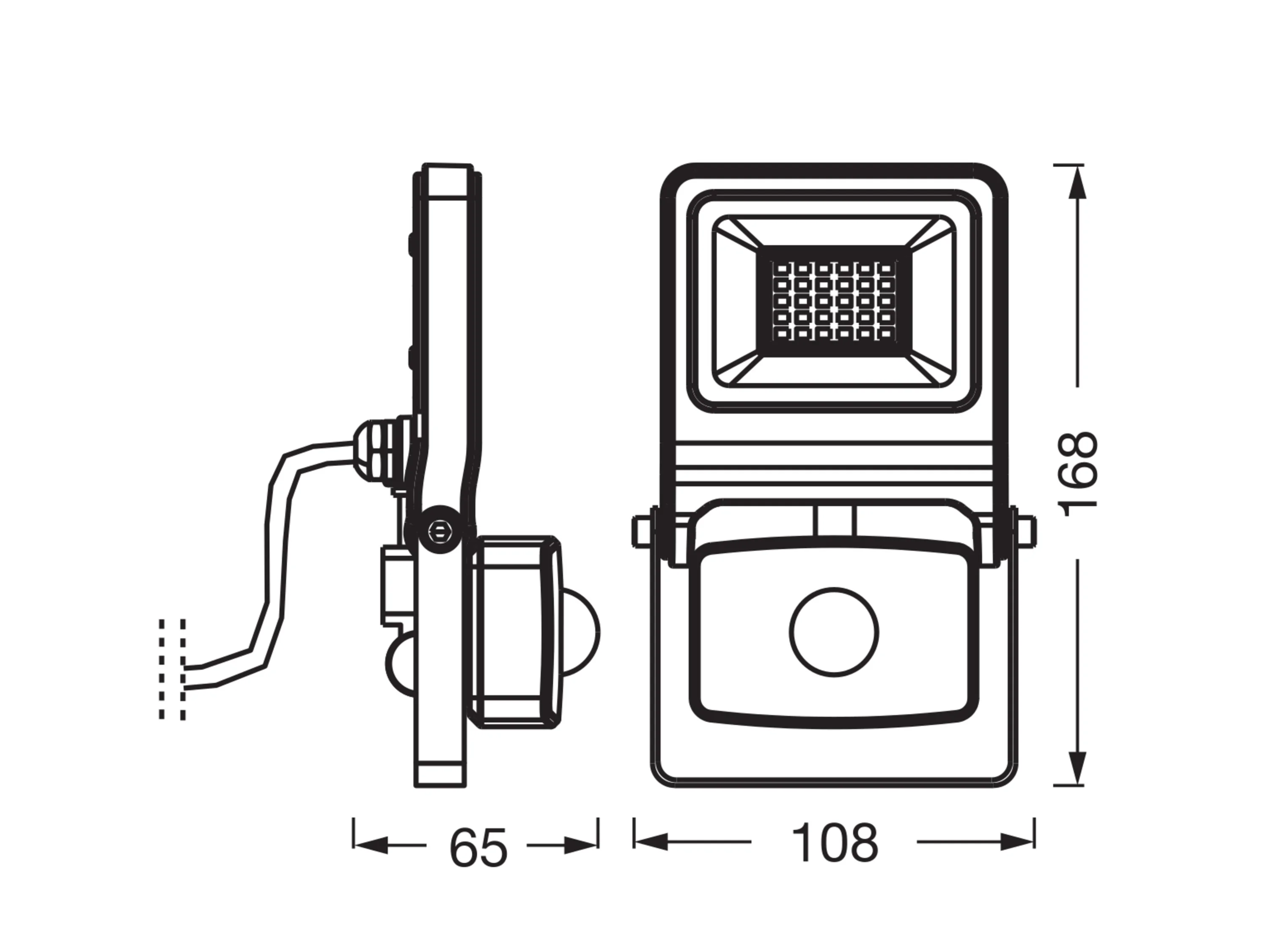 OSRAM LED-Außenstrahler »Endura Flood Sensor«, mit Bewegungsmelder (840 DG / 20 W, Dunkelgrau) – Bild 4 von 4