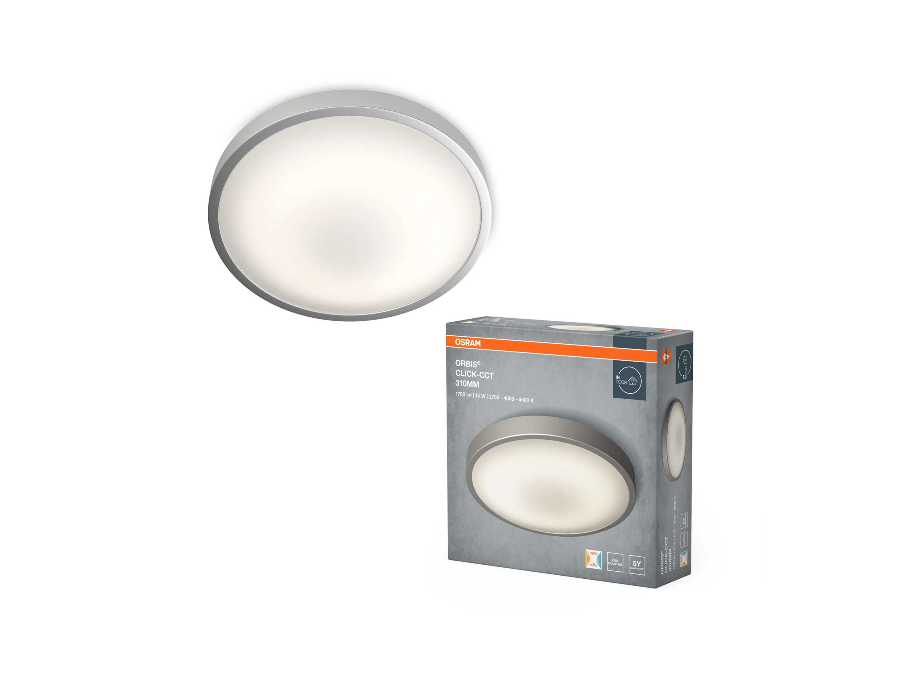 OSRAM LED-Deckenleuchte »Orbis CCT Clickswitch« (31 cm, Weiß) – Bild 3 von 3