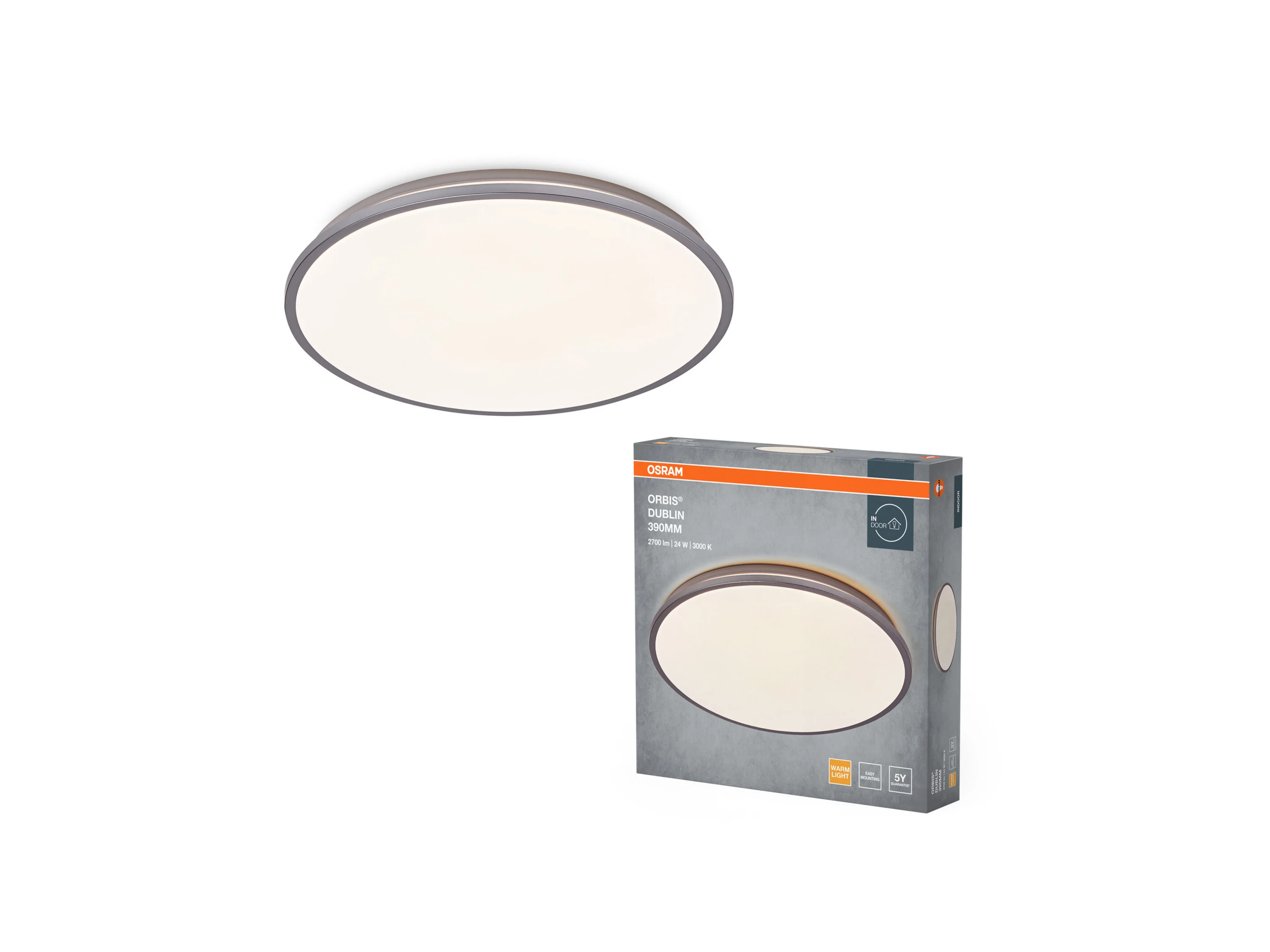 OSRAM LED-Deckenleuchte »Orbis Dublin« (39 cm, Silber) – Bild 4 von 4