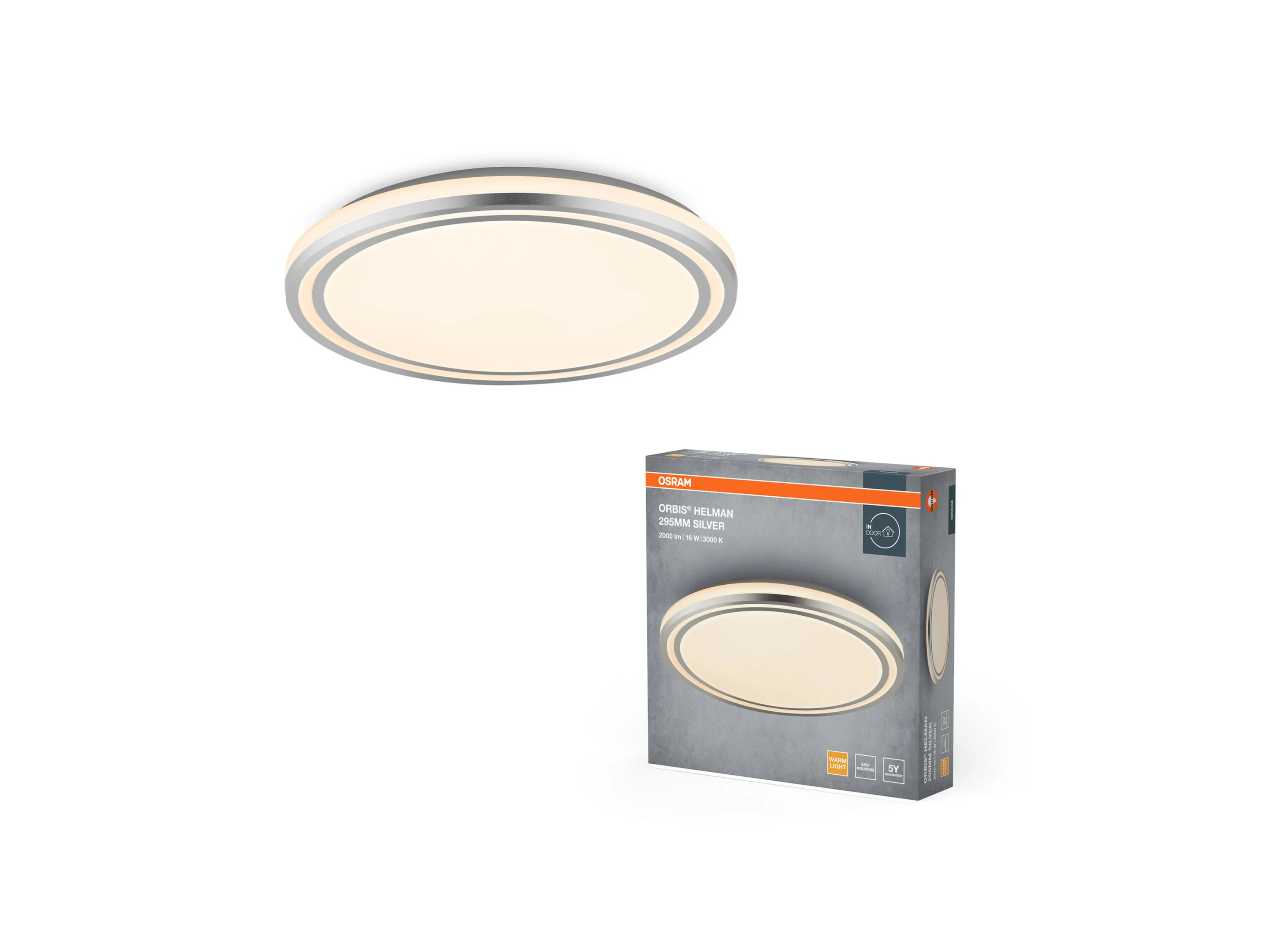 OSRAM LED-Deckenleuchte »Orbis Helman« (39 cm, Silber) – Bild 4 von 4