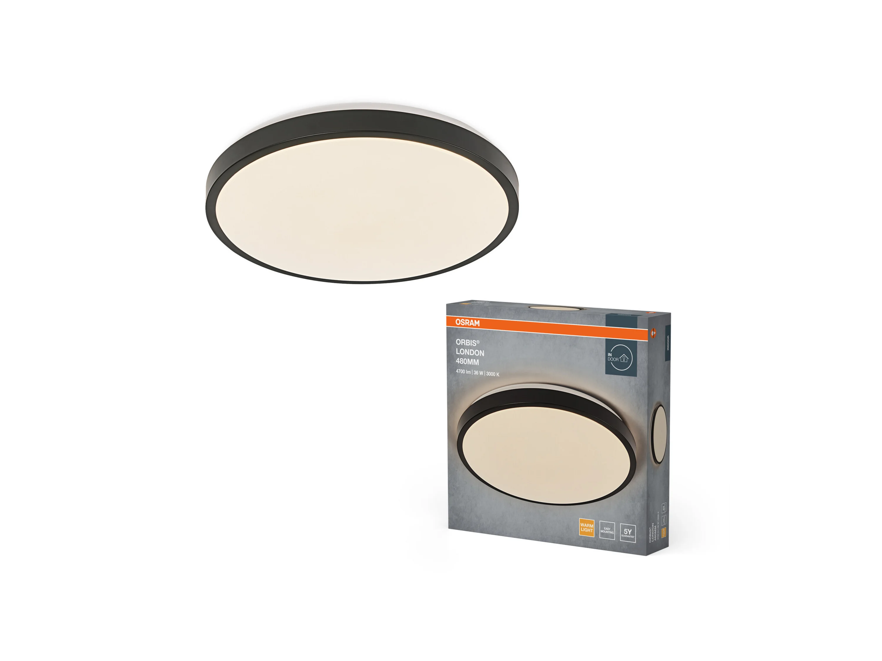 OSRAM LED-Deckenleuchte »Orbis London« (48 cm, Schwarz) – Bild 4 von 4