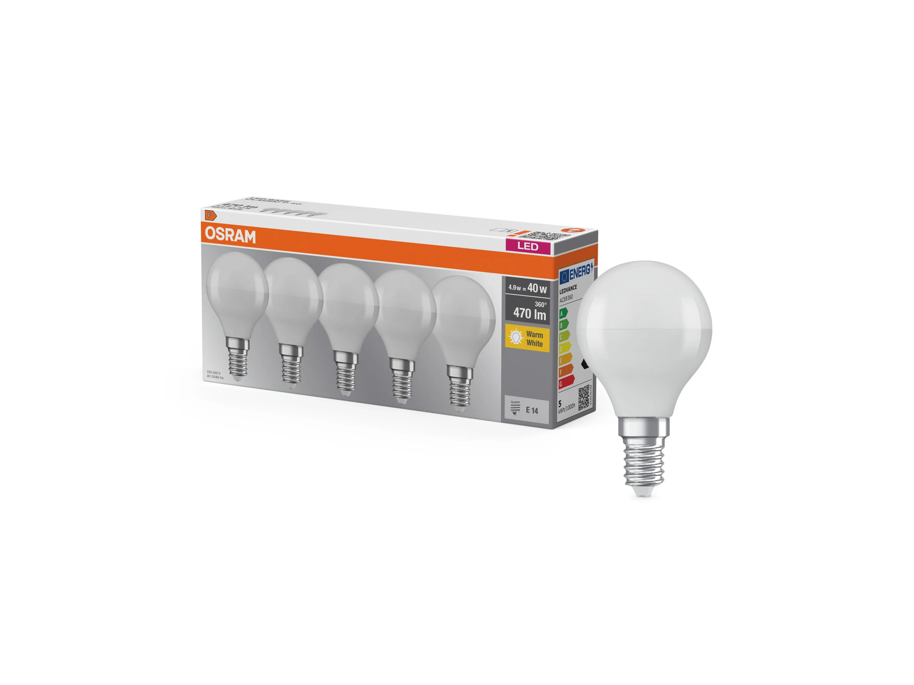 OSRAM LED-Leuchtmittel »LED Base Retro«, 5 Stück (CLP40, E14, 470lm, Matt) – Bild 3 von 3