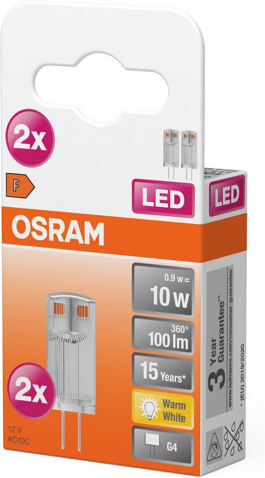 Osram LED-Leuchtmittel LED PIN Lampe, G4, 2 St., Warmweiß – Bild 3 von 4