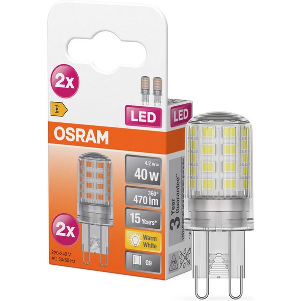Osram LED-Leuchtmittel LED PIN Lampe, G9, 2 St., Warmweiß