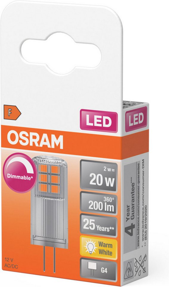 Osram LED-Leuchtmittel LED PIN Lampe, G4, 1 St., Warmweiß – Bild 3 von 4
