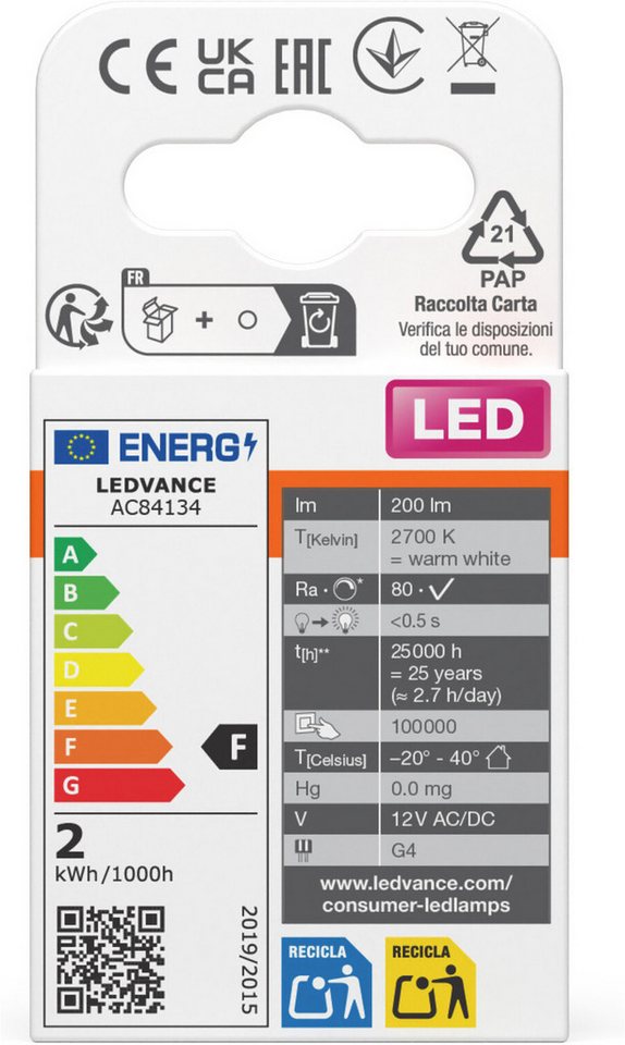 Osram LED-Leuchtmittel LED PIN Lampe, G4, 1 St., Warmweiß – Bild 4 von 4