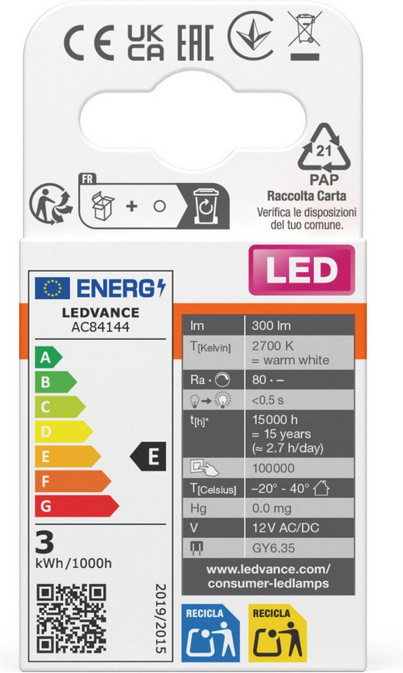 Osram LED-Leuchtmittel LED PIN Lampe, GY6.35, 1 St., Warmweiß – Bild 4 von 4