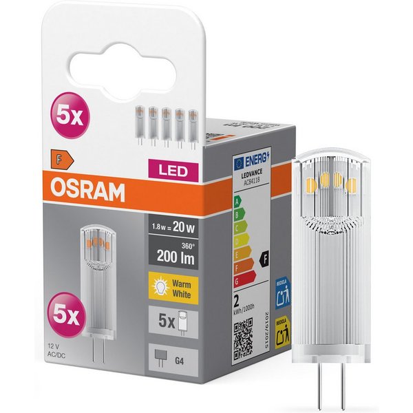 Osram LED-Leuchtmittel Star PINLED-Lampe, Klar, G4, 5 St., Warmweiß