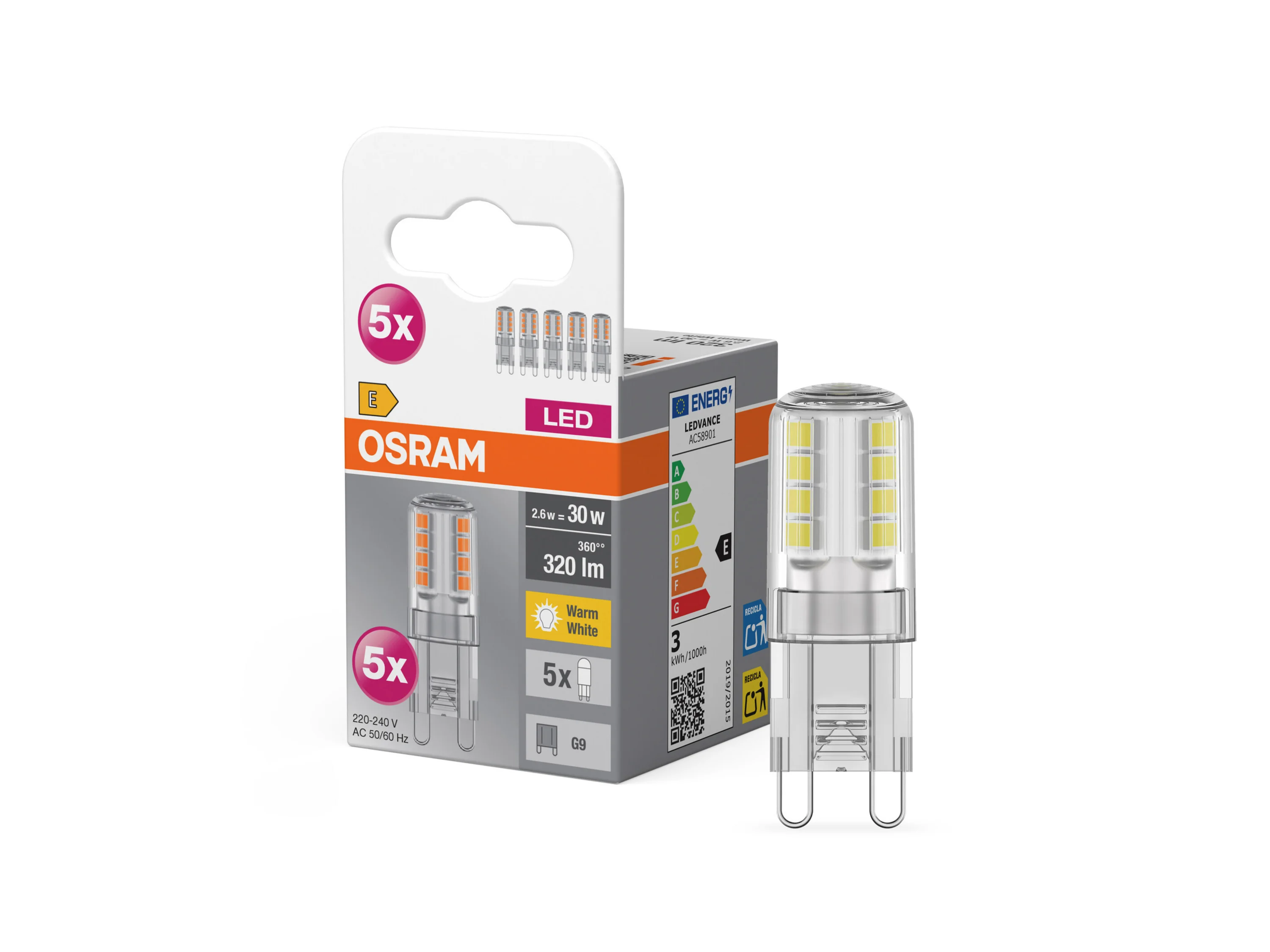 OSRAM LED-Speziallampe »Base CL non-dim G9«, 5 Stück (Pin30, 2700 K, Klar) – Bild 3 von 3