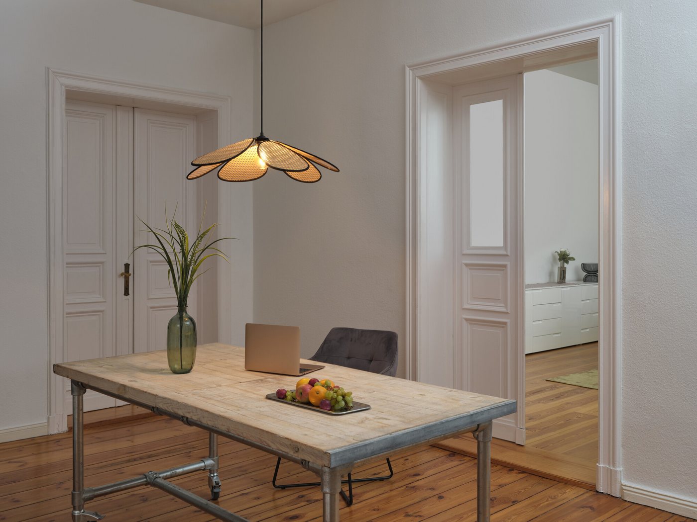 Osram Pendelleuchte Decor Rattan, ohne Leuchtmittel, braun, Fassung E27, Rattan und Stahl – Bild 5 von 5