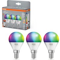 OSRAM Smart MATTER Leuchtmittel, 3er Pack (P40, E14, 2700 K, RGBW, Matt)