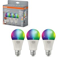 OSRAM Smart MATTER Leuchtmittel, 3er Pack (A100, E27, 2700 K, RGBW, Matt)