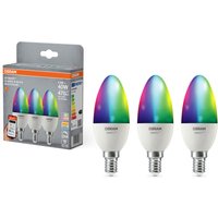 OSRAM Smart MATTER Leuchtmittel, 3er Pack (B40, E14, 2700 K, RGBW, Matt)