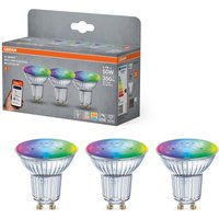 OSRAM Smart MATTER Leuchtmittel, 3er Pack (PAR16, GU10, RGBW, 2700 K, Silber)