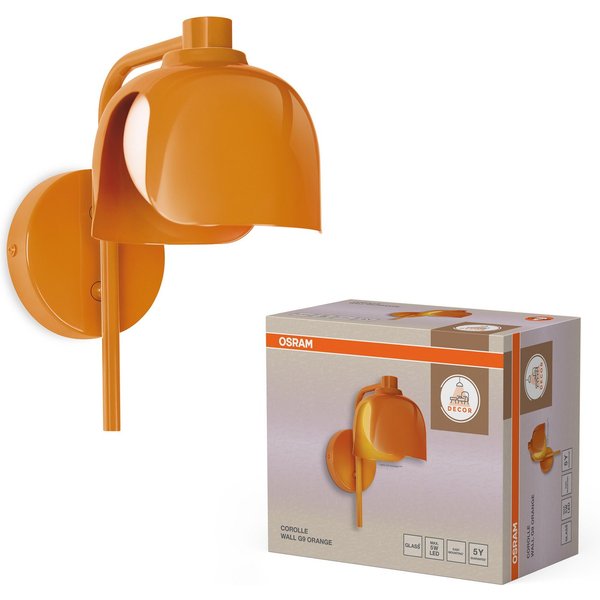 Osram Wandleuchte Decor Corolle, ohne Leuchtmittel, Fassung G9, Stahl und Glas