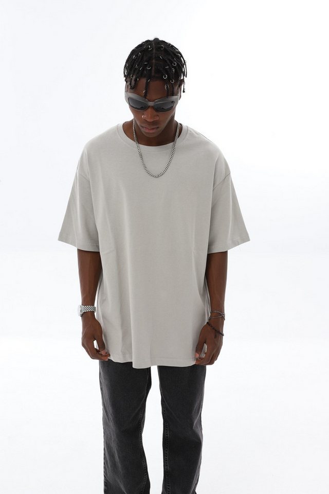 OSSY HOMER T-Shirt Basic Oversized T-Shirt mit Rundhals-Ausschnitt (1-tlg) aus Baumwolle, mit Rundhalsausschnitt – Bild 3 von 3