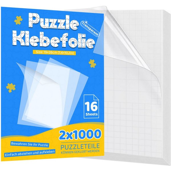 OSTWOLKE Puzzle Puzzle Klebefolie selbstklebend & transparent 19x26cm, Puzzleteile
