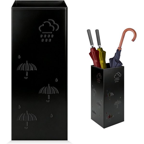 OSTWOLKE Schirmständer Regenschirmständer Schirmhalter Regenschirmkorb Wasserauffangschale, Metall, Umbrella Stand für Haus Büro Eingangsbereich, 42 x 16 x 16 c