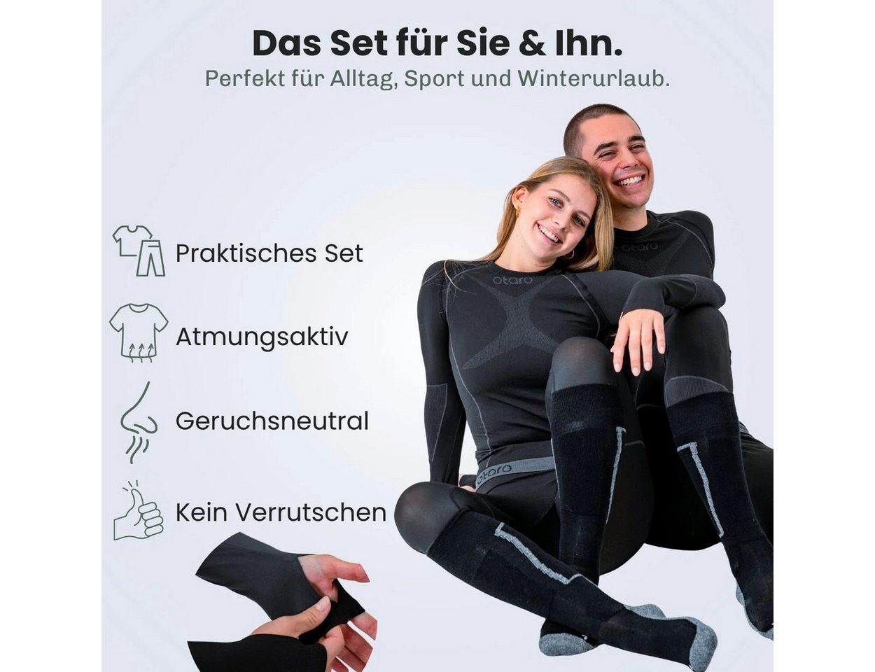 Otaro Thermounterhose Thermounterwäsche Damen Set, Funktionsunterwäsche, Baselayer (Die perfekte Skiunterwäsche, 2-St., 2-teiliges Set) Wärmeisolierend, Atmungs – Bild 4 von 5