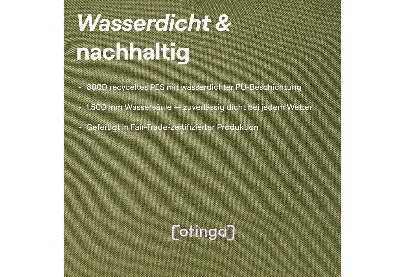 otinga Fahrradtasche - Shopper, Moderne Einkaufstasche, wasserdichte Fahrradtasche, Kompakte Schultertasche in grün, 14L – Bild 4 von 5