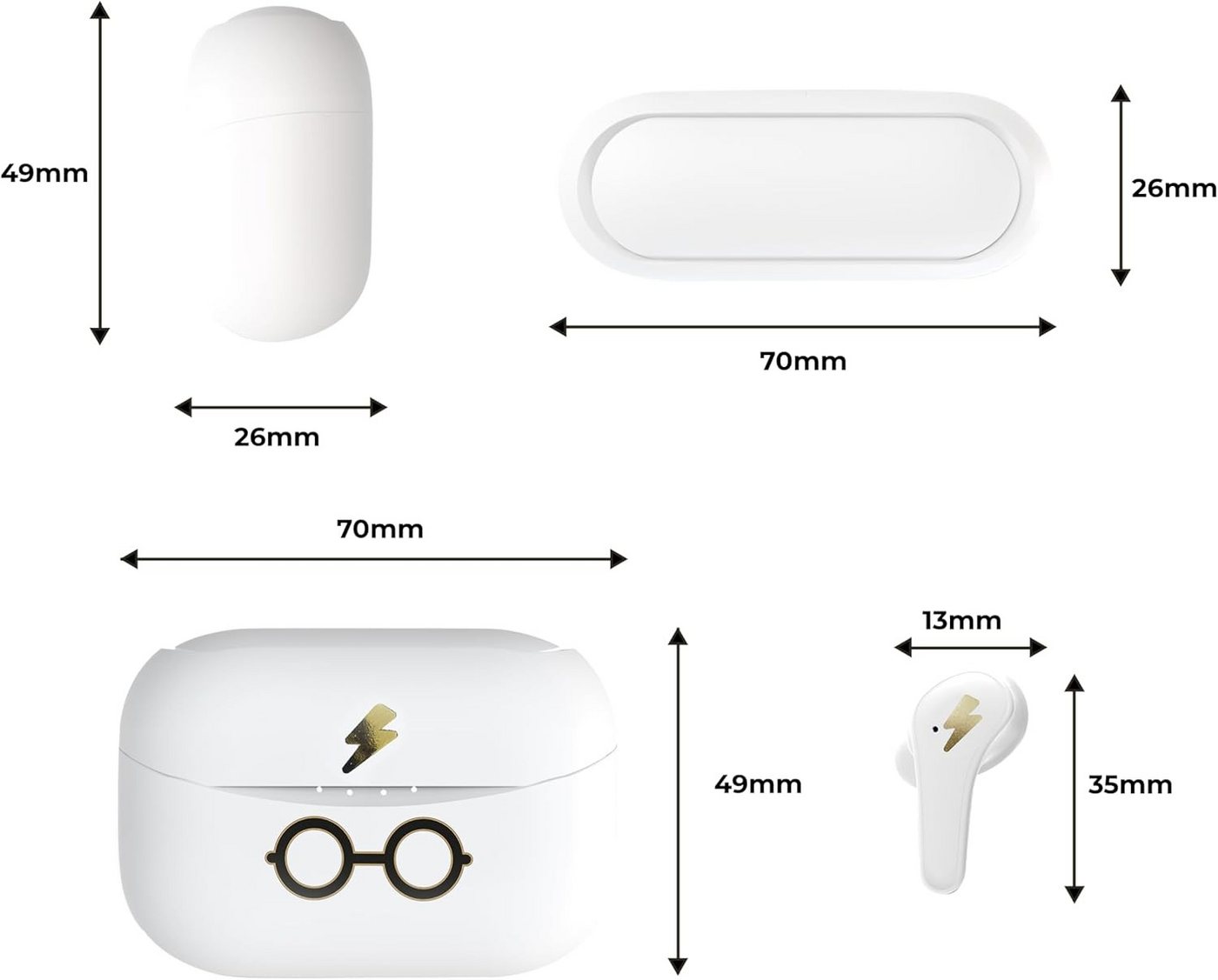 OTL Harry Potter Brille In-Ear Kopfhörer mit Ladebox Bluetooth-Kopfhörer (Bluetooth, Kindgerechte Lautstärkebegrenzung) – Bild 5 von 5
