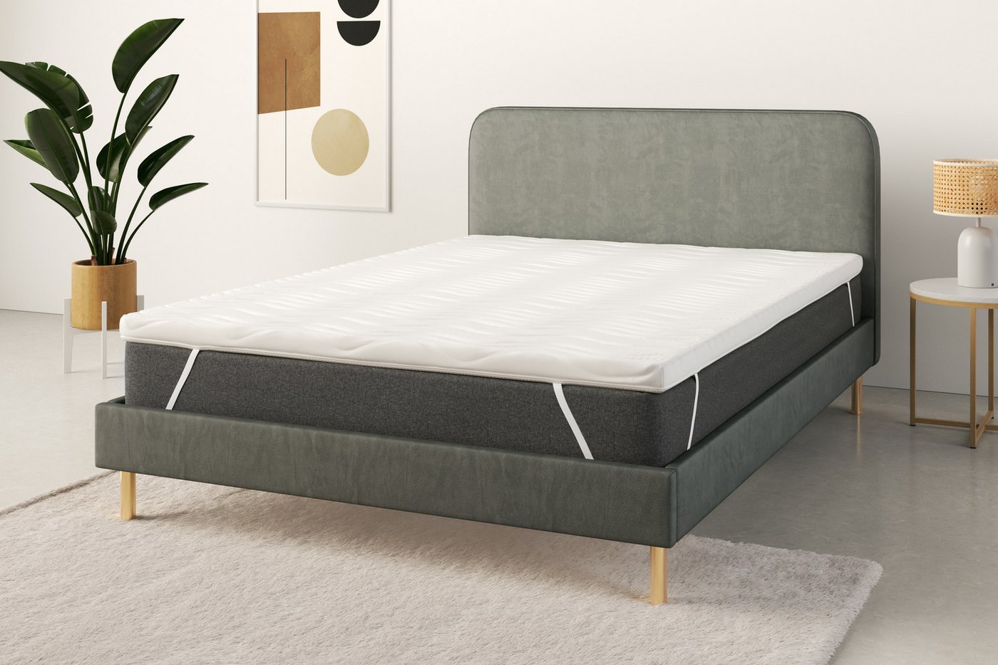 OTTO home, Topper Sangsjon, Topper 90x200 cm,180x200 cm, 4,5 cm hoch, Gelschaum, Matratze, Boxspringbett, Allergiker geeignet (Hausstauballergiker) – Bild 2 von 5