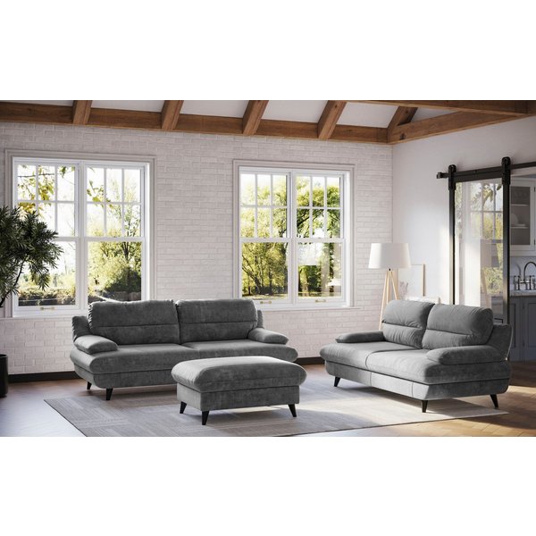 OTTO home 2,5-Sitzer Pike, B: 198 cm, modernes Design, elegante Form, Metallfüße 12cm Bodenfreiheit, Wellenunterfederung mit PUR Schaum