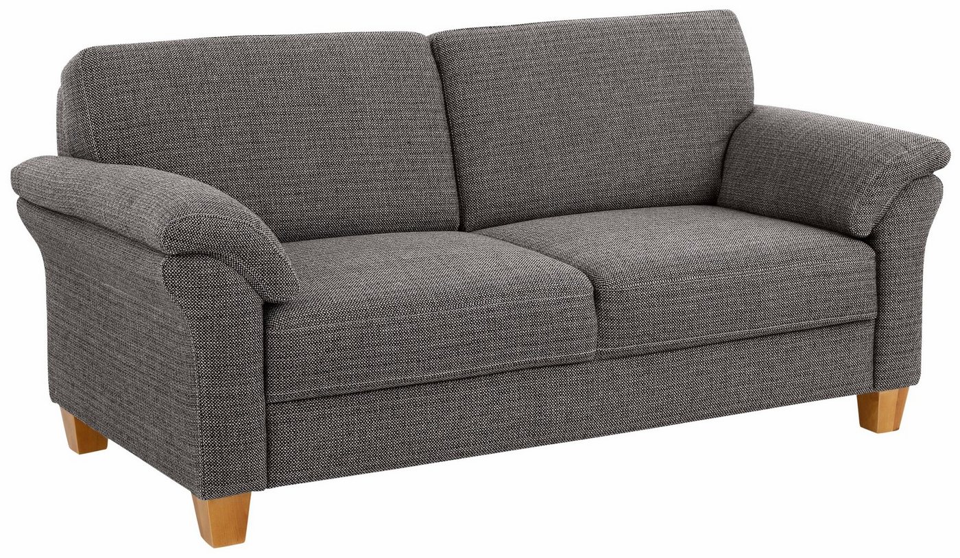 OTTO home 2-Sitzer Borkum, B: 156 cm, Federkern-Polsterung, Landhausstil, Sitzhöhe 46 cm, Kopfstützen nachrüstbar, Wellenunterfederung, Massivholzfüße – Bild 2 von 5