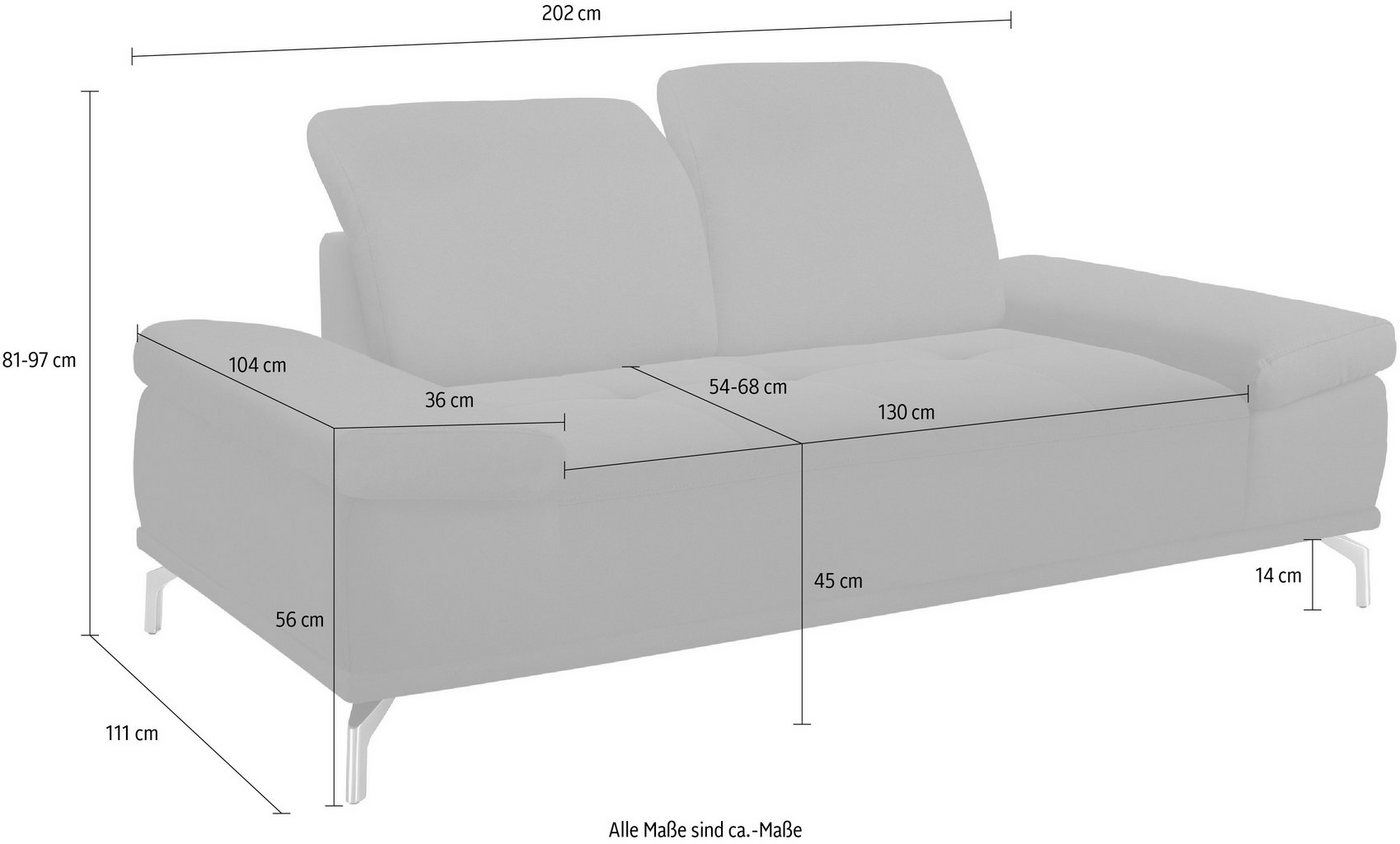 OTTO home 2-Sitzer Caluna, mit Sitztiefen- und Kopfteilverstellung – Bild 5 von 5