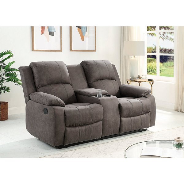 OTTO home 2-Sitzer Cicero, Lederoptik, Kinosofa, man. Relaxfunktion, TV-Sessel, B: 173cm, 2 Getränkehalter und Staufach, Federkern, extra bequem