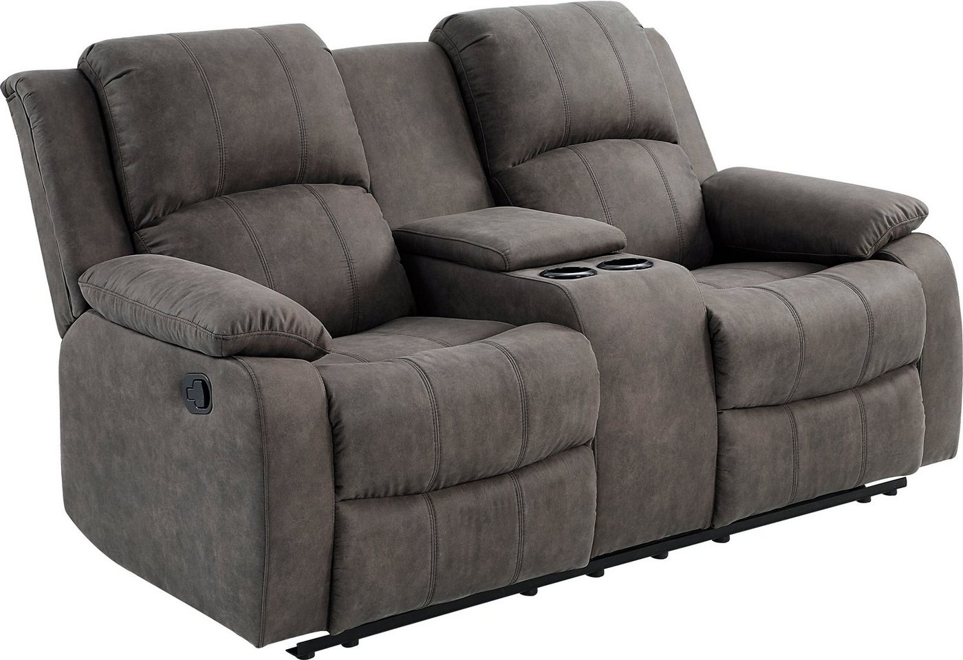 OTTO home 2-Sitzer Cicero, Lederoptik, Kinosofa, man. Relaxfunktion, TV-Sessel, B: 173cm, 2 Getränkehalter und Staufach, Federkern, extra bequem – Bild 4 von 5