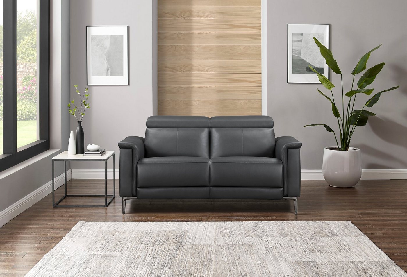 OTTO home 2-Sitzer LUND, 160 cm, mit Relaxfunktion und Kopfteilverstellung, manuell od. elektrisch (m.USB-C), Echtleder, Kunstleder, Webstoff – Bild 4 von 5