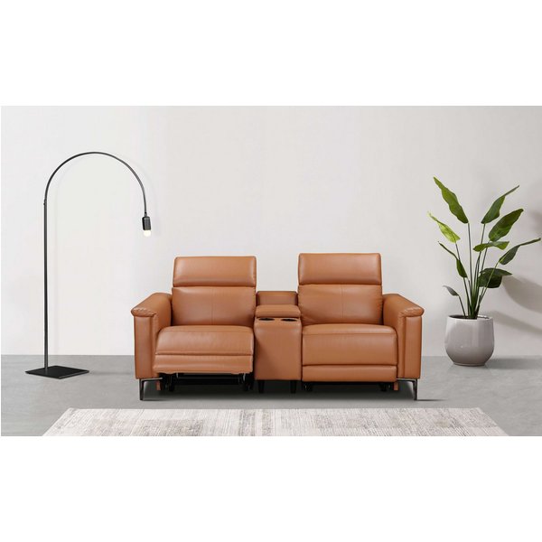 OTTO home 2-Sitzer LUND,Lederoptik, Kinosofa, Relaxfunktion, TV-Sessel, man./elektrisch, elektri. mit USB-A, Kopfteilverstellung, Getränkehalter u. Staufach