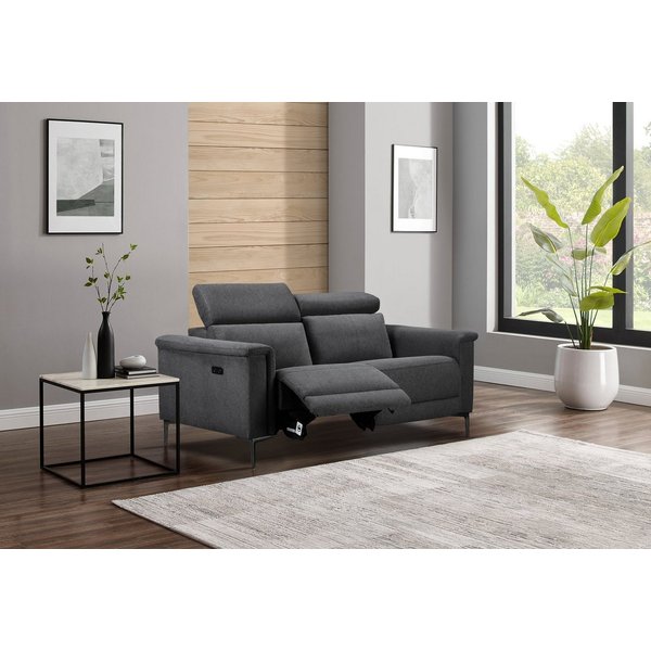 OTTO home 2-Sitzer LUND,Struktur-Bezug, 160 cm, mit Relaxfunktion und Kopfteilverstellung, manuell od. elektrisch (m.USB-A), Federkern und Kopfteilverstellung