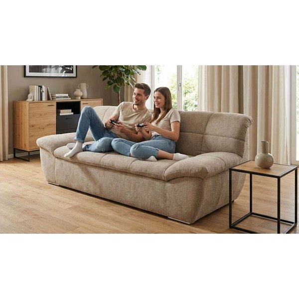 OTTO home 2-Sitzer Salltum 211 cm breit, formschön, komfortabel, mit Ziernähen in Rücken und im Sitz, pflegeleichter Bezug