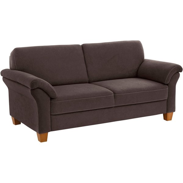OTTO home 3-Sitzer Borkum, B: 186 cm, Federkern, Komfortsitzhöhe 46 cm, Landhausstil, Holzfüße, Kopfstützen nachrüstbar