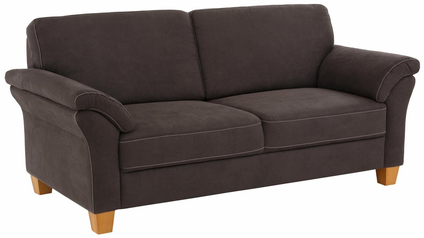 OTTO home 3-Sitzer Borkum, B: 186 cm, Federkern, Komfortsitzhöhe 46 cm, Landhausstil, Holzfüße, Kopfstützen nachrüstbar – Bild 3 von 5